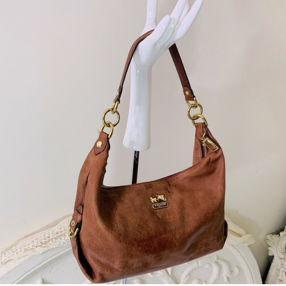 Coach Madison Hailey 14304 Brown Camel Caramel Leather Shoulder Satchel - Picture 8 of 11